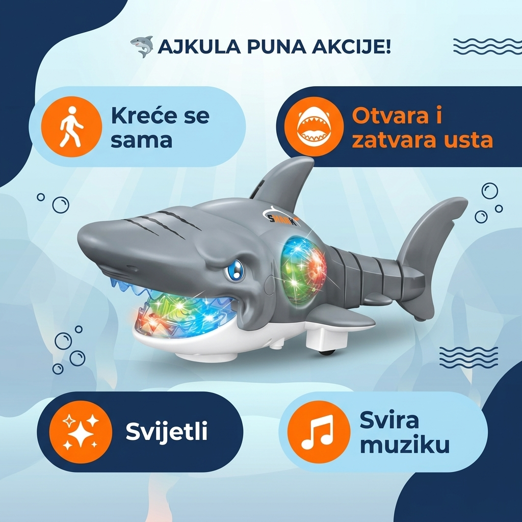 Muzička električna ajkula - glavne prednosti