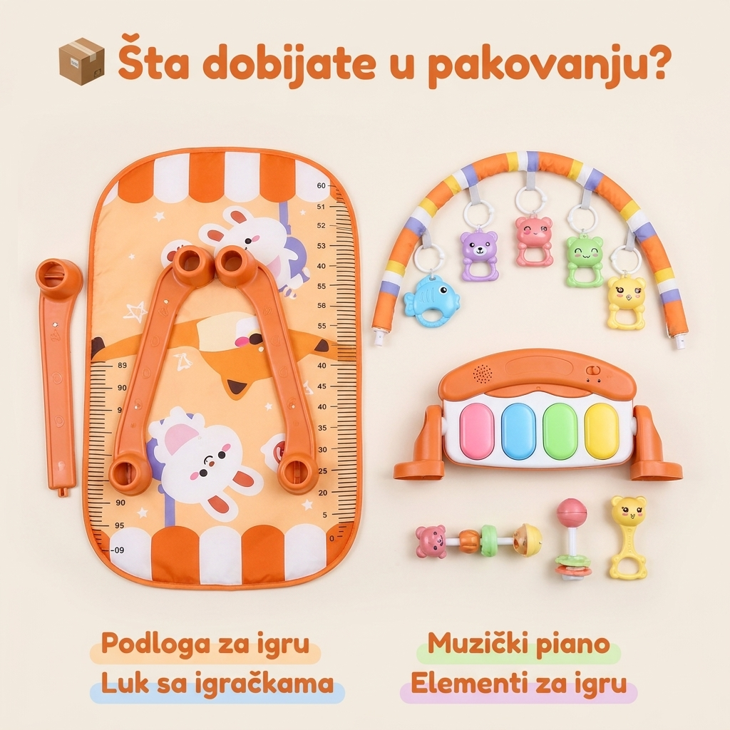 Muzička podloga za bebe 4u1 - sadržaj pakovanja