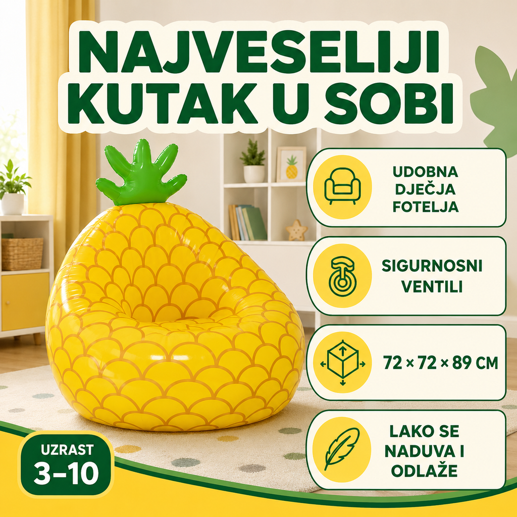Prednosti Bestway dječje fotelje ananas