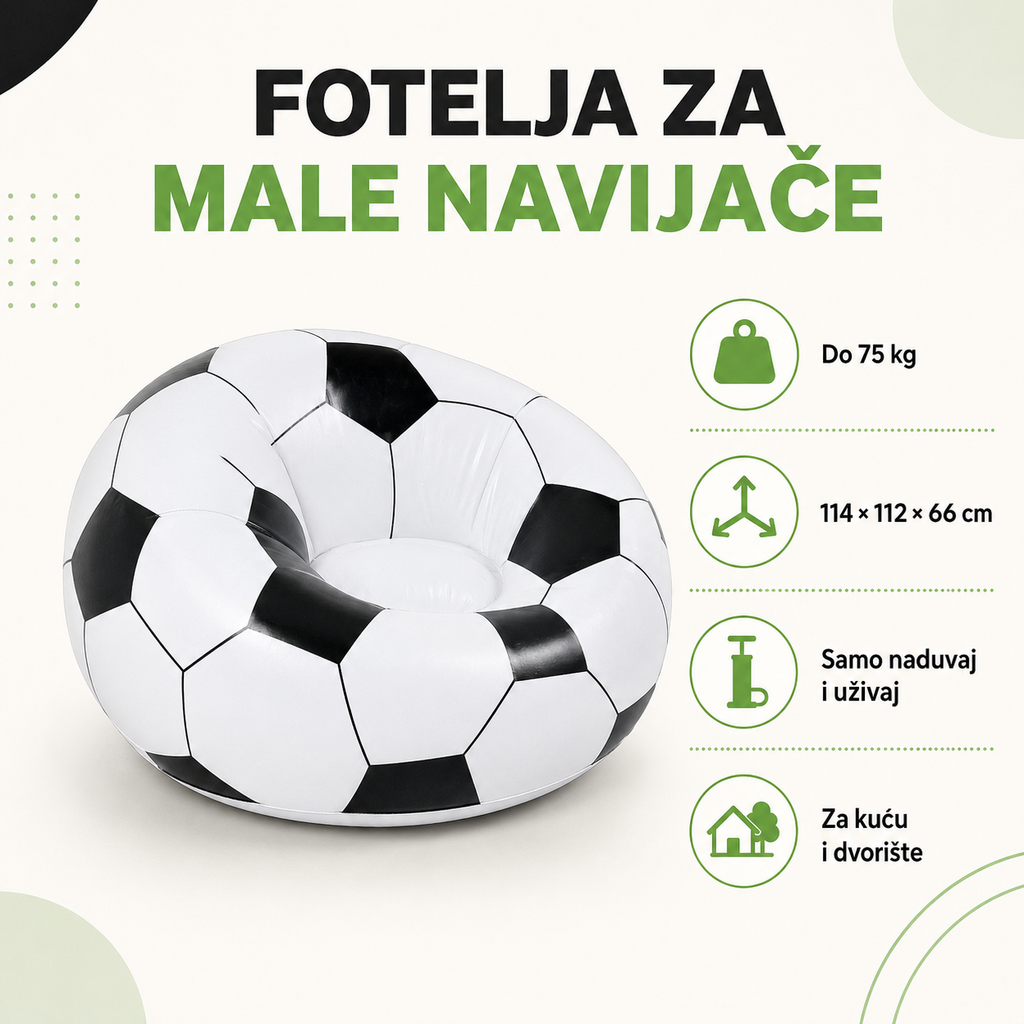 Prednosti Bestway fudbalske fotelje na naduvavanje