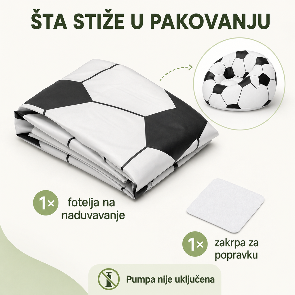 Sadržaj paketa Bestway fudbalske fotelje