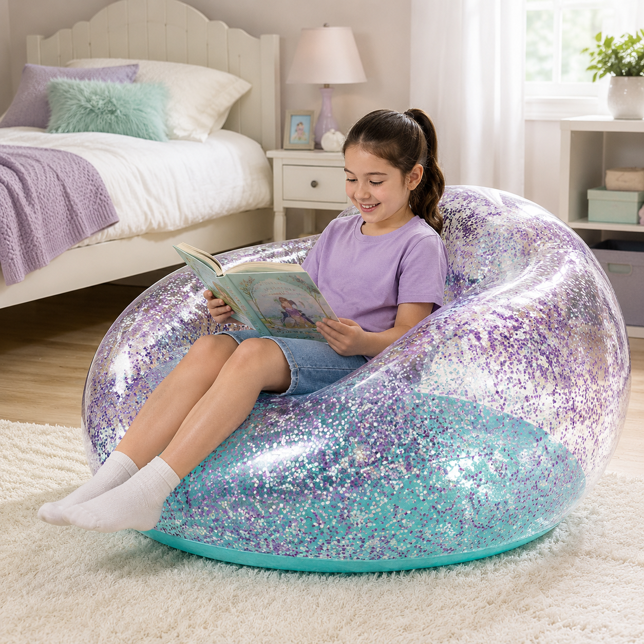 Dijete koristi Bestway Glitter Dream fotelju