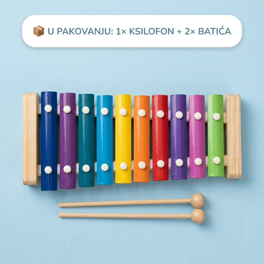 Dječji ksilofon - sadržaj pakovanja