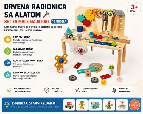 Drvena radionica sa alatom — glavne prednosti