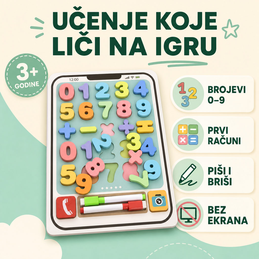 Prednosti drvene table sa brojevima i piši-briši površinom