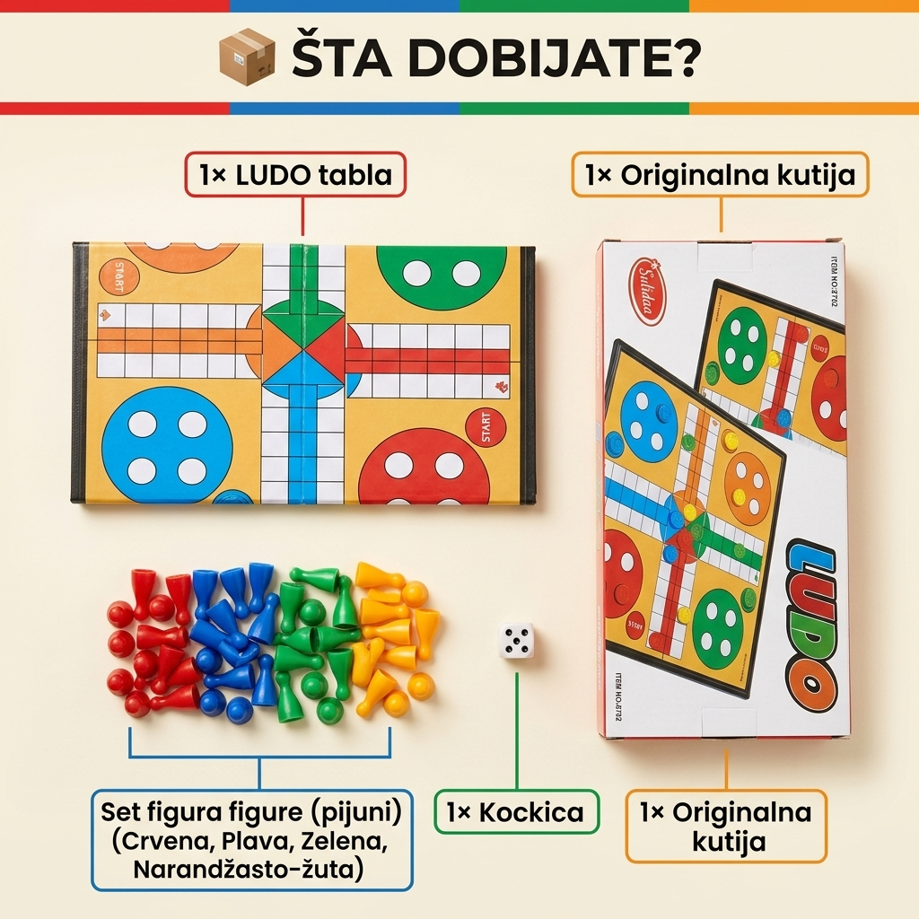LUDO društvena igra - šta dobijate